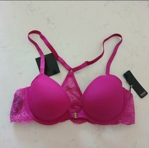 Fushia Front Close, Racerback, Lightly Lined, Underwire Bra 34A